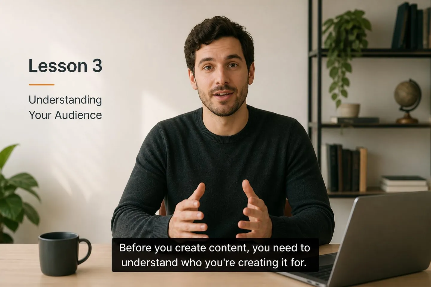 Course video with clear subtitles