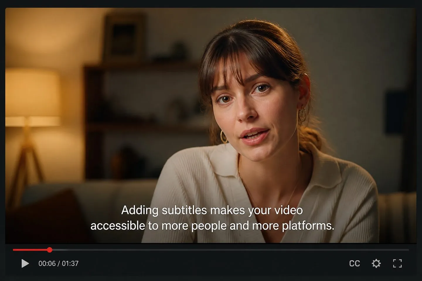 Video frame with subtitles ready to upload