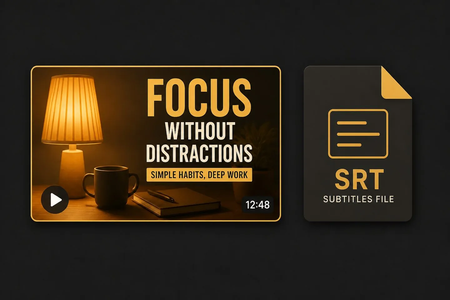 Captioned video export beside subtitle file options