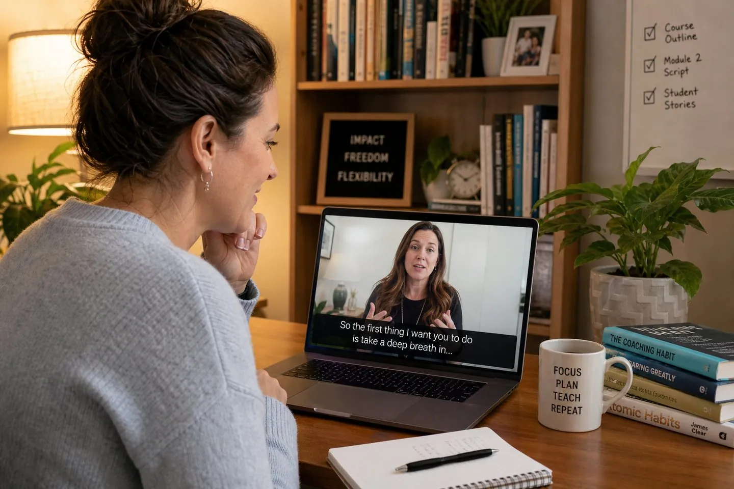 Course video with clear readable subtitles