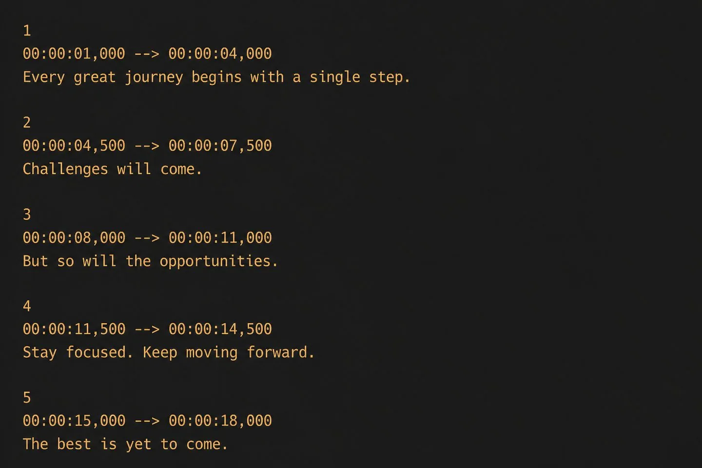 Client-ready SRT file