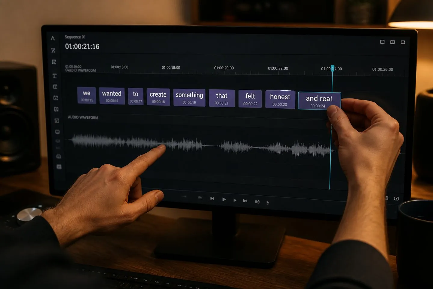 Editing caption cues before SRT download