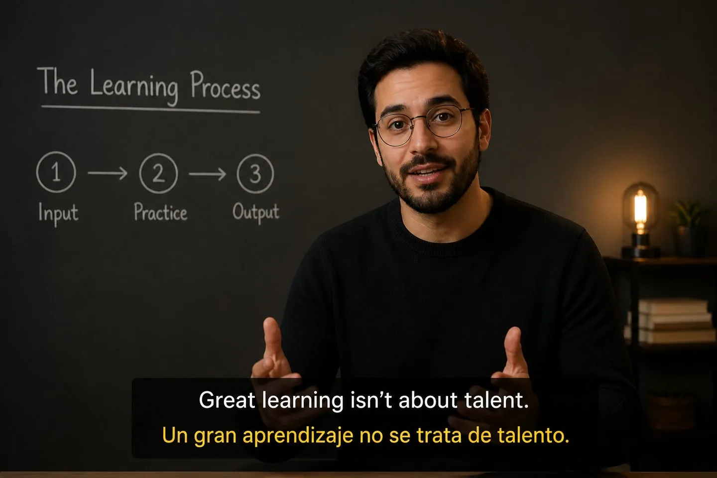 Educator video with translated captions