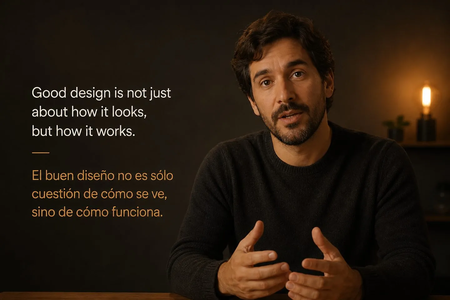 Bilingual captions on a talking video