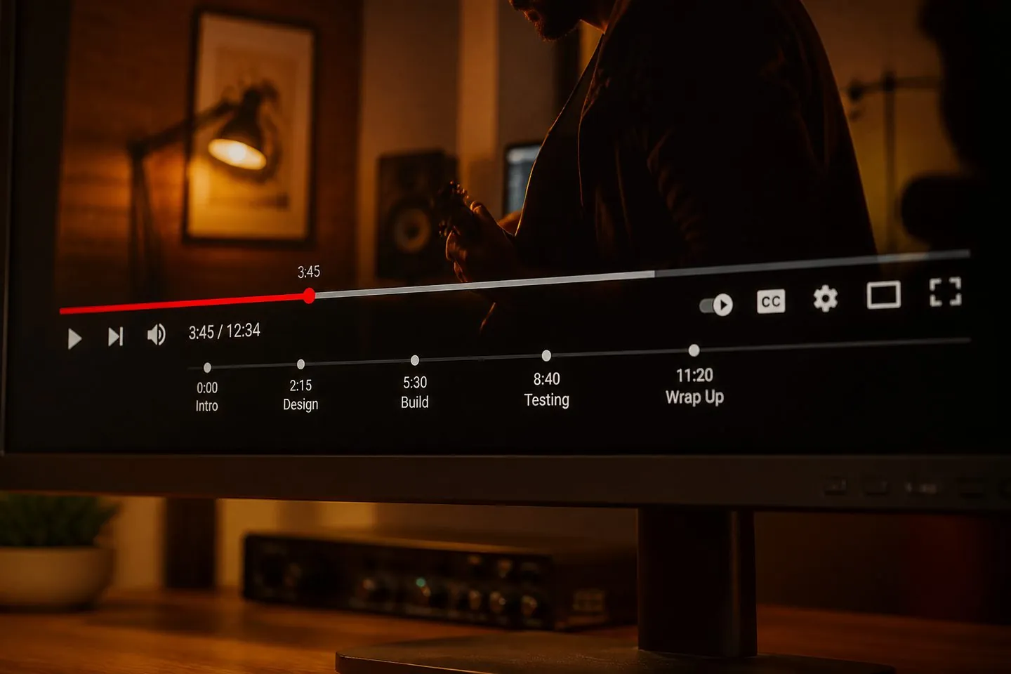 YouTube progress bar with chapter markers